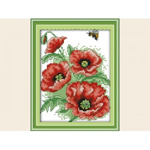 Набор для вышивания крестиком "Детские пчелка и цветы" H242