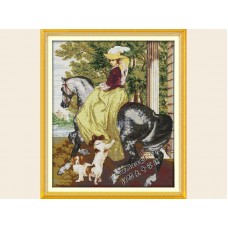 Набор для вышивания крестиком "Девушка на лошади" R861