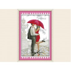 Набор для вышивания крестиком "Пара под дождем" R900