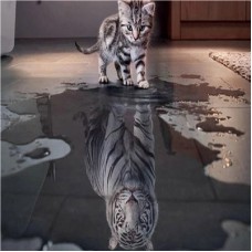 Алмазная мозаика  55x55см "Я тигр" 