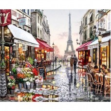 Алмазная мозаика 25*30см "Улица в Париже"