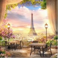 Алмазная мозаика 40*40см "Парижское кафе"