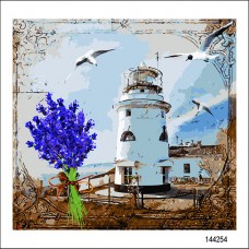 Картина 40х40см "Ильинский маяк Феодосия"